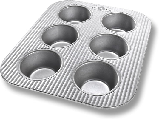 USA Pan Nonstick Toaster Oven 6 Cup Muffin Pan, Aluminized Steel