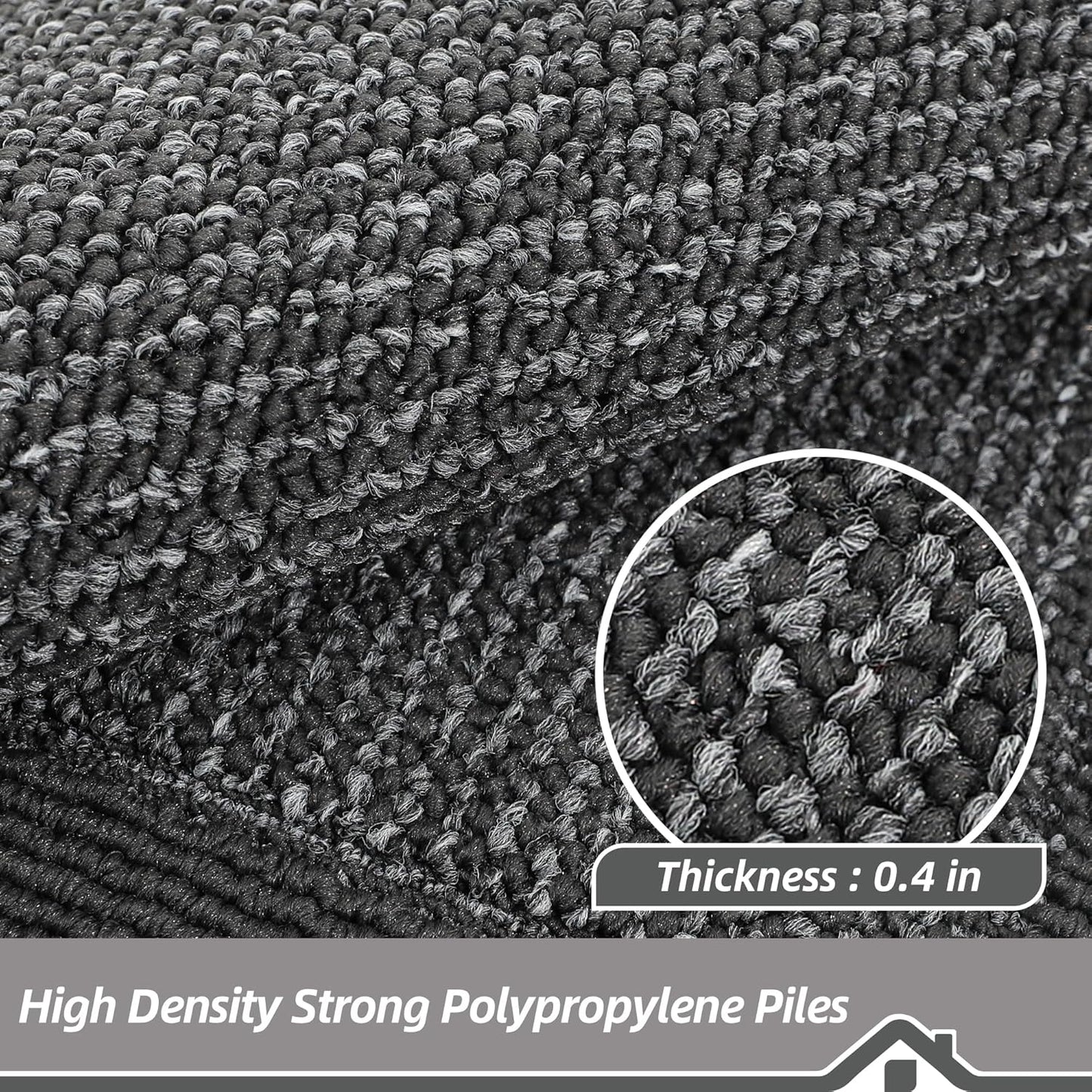 BEQHAUSE Kitchen Rugs and Mats Set of 2 Non-Slip Kitchen Mats for Floor, Absorbent and Stain Resistant Kitchen Runner, Machine Washable Rugs for Kitchen, Laundry & Sink, 24"x36"+24"x60", Charcoal