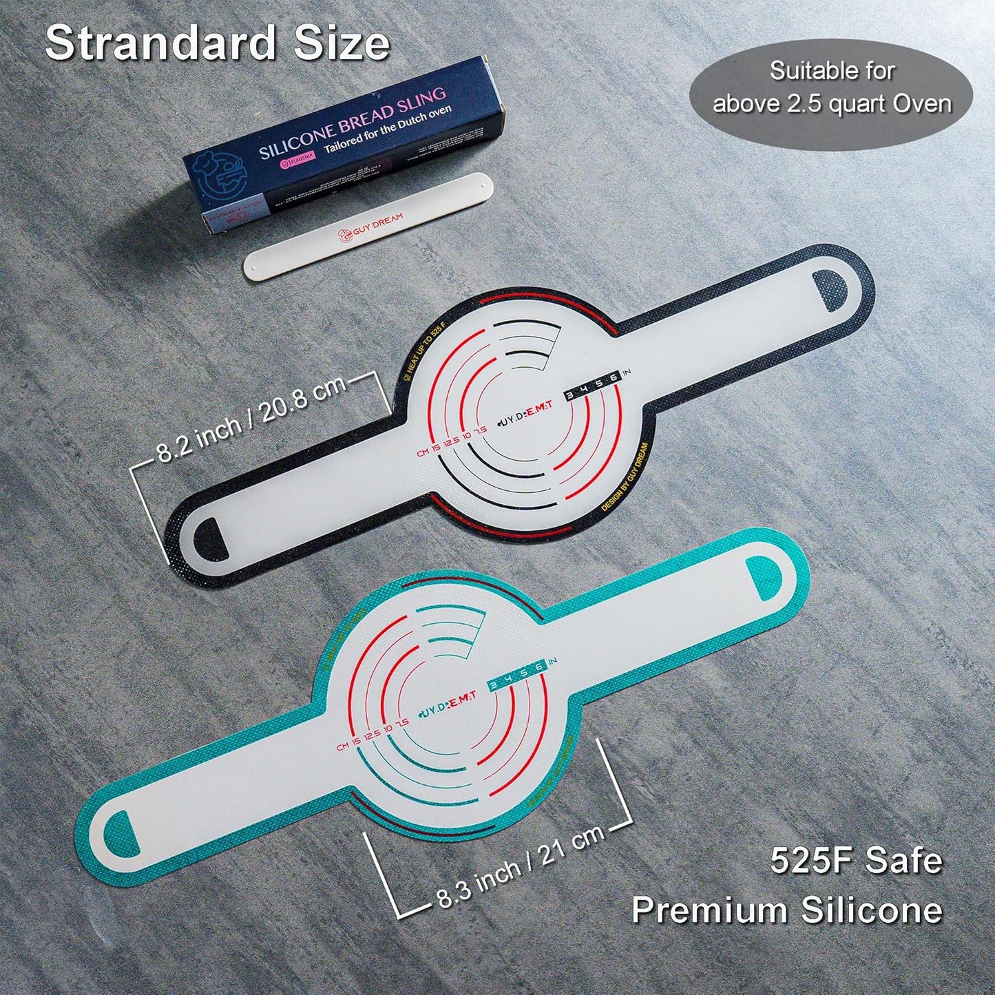 GUYDREMAT Silicone Bread Sling for Dutch Oven - Heat Resistant Over 500F, Non-Stick Reusable Baking Tool for Artisan Bread and Sourdough, Food-Grade Silicone, Fits 3-7 Quart Ovens, Easy Lift Design